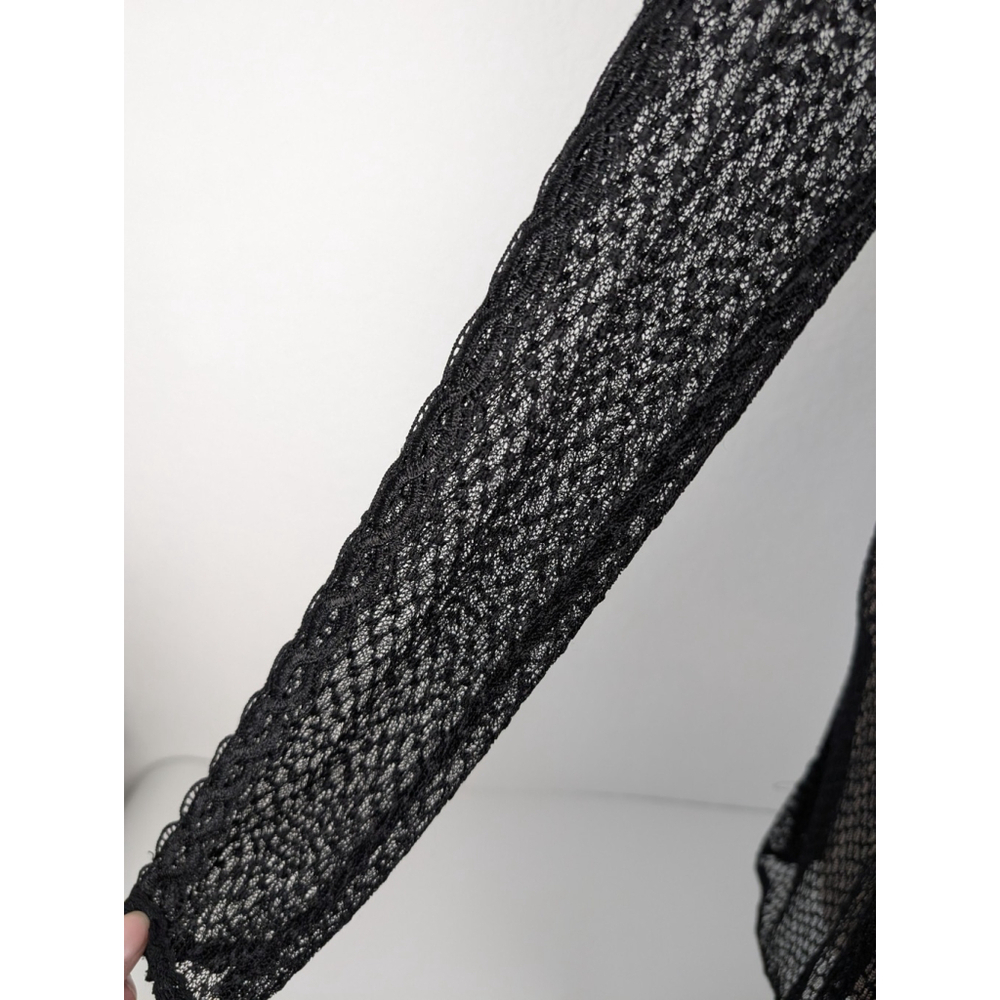 NWT Free People Black Lace & Mesh Bodycon Dress Sz M Goth Grunge Date Night Sexy - Picture 6 of 12